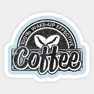 Coffee Lovers Distressed Retro Logo Sticker